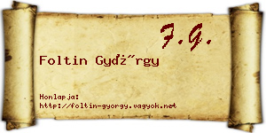 Foltin György névjegykártya